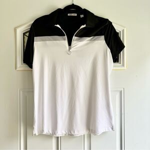 NWT Bermuda Sands XP Short Sleeve Zip White Golf Shirt